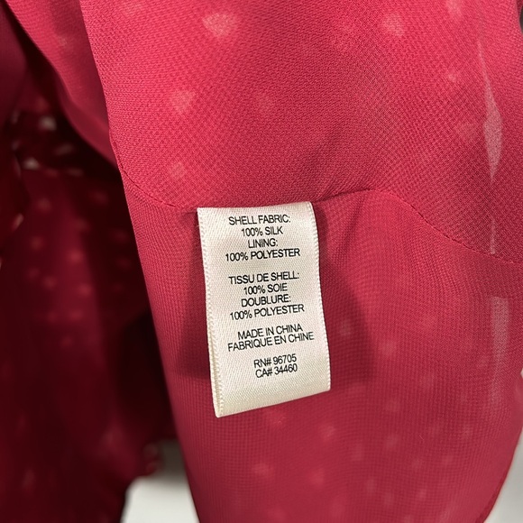 Rebecca Taylor Silk Blurry Heart Red Button Up Dress size 0 - Picture 16 of 17